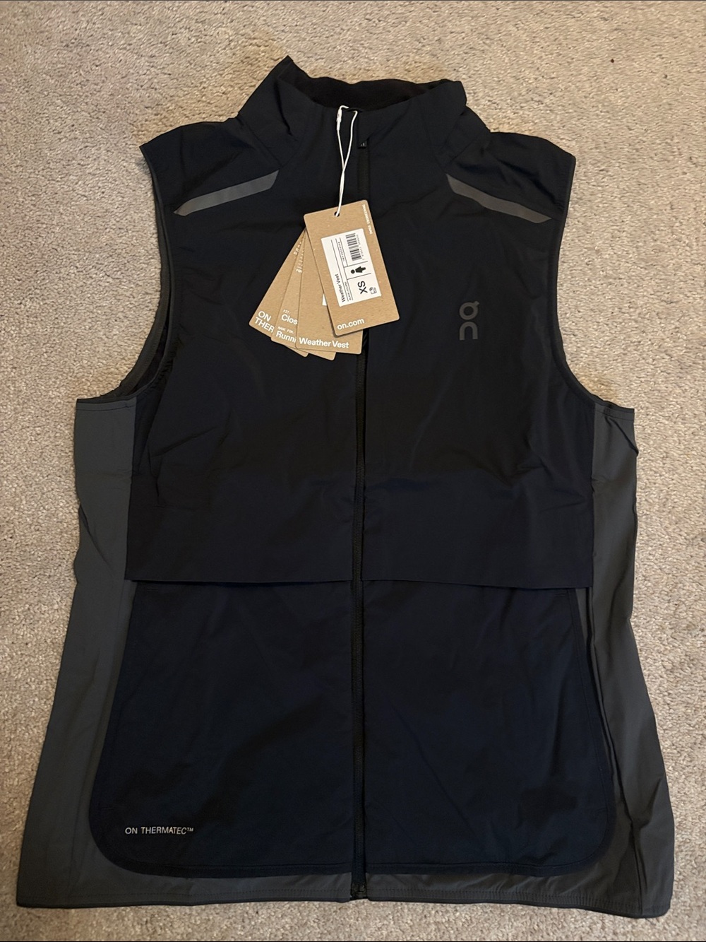 On Running Black & Dark Gray Weather Vest